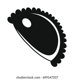 Pie bakery product in black simple silhouette style icons vector illustration for design and web isolated on white background. Pie bakery product vector object for labels and logo