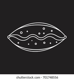 Pie bakery product in thin line style icons vector illustration for design and web on black background. Bakery product pie vector object for labels and logo