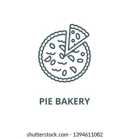 Pie bakery vector line icon, linear concept, outline sign, symbol