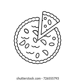pie bakery vector line icon, sign, illustration on background, editable strokes