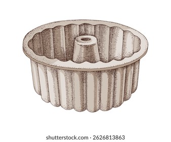 Ilustración dibujada a mano de plato de pastel para hornear