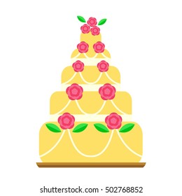 Pie for birthday isolated cake vector