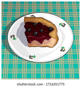 Pie con curry negro. Ilustración del vector