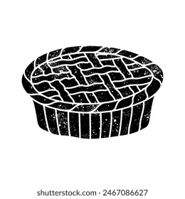 Icono dibujado a mano negro circular en aspecto grunge