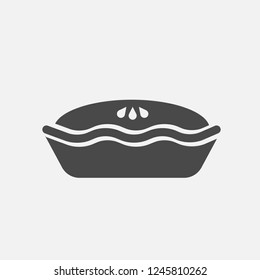 Pie cake baked food vector icon