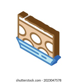 pie cake dessert isometric icon vector. pie cake dessert sign. isolated symbol illustration