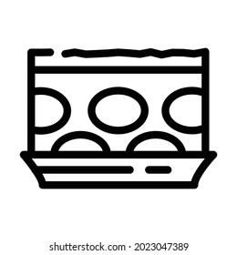 Kuchen-Nachtisch-Linie Symbol Vektorgrafik. Tortenschild. isoliertes Kontursymbol
