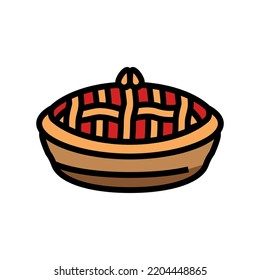 pie cake food dessert color icon vector. pie cake food dessert sign. isolated symbol illustration