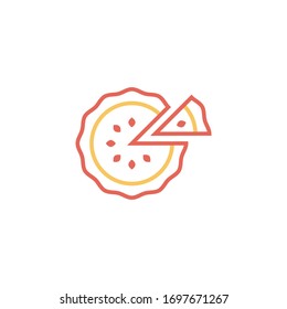 pie cake icon vector illustration two color line style design. isolated on white background