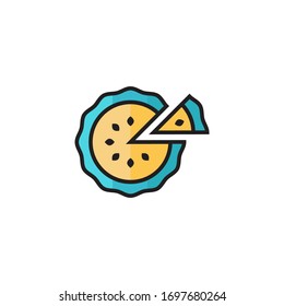 pie cake icon vector illustration filled outline style design. isolated on white background