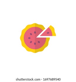 pie cake icon vector illustration flat style design. isolated on white background