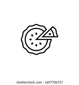 pie cake icon vector illustration outline style design. isolated on white background