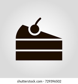 Pie or cake isolated vector flat icon