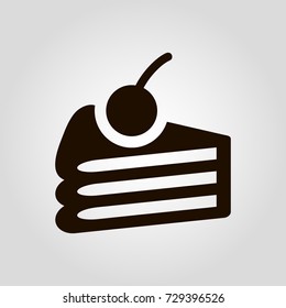 Pie or cake isolated vector flat icon