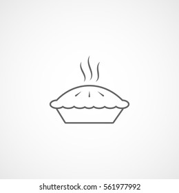 Pie Cake Line Icon On White Background