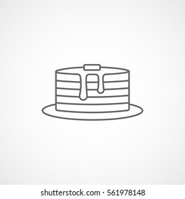 Pie Cake Line Icon On White Background