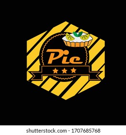 pie cake logo vector illustration. cake logo icon.