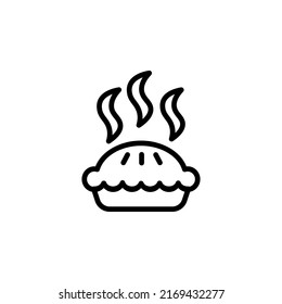 Pie Cake With Outline Icon Vector