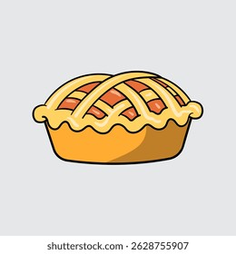 Pie cake simple isolated cartoon illustration with a light background