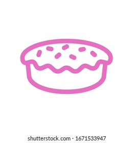 Pie, cake, sweet pastry, confectionery. Bakery products. Sweet dish. Dessert. Sweet icon dishes. Food cafes and restaurants. Symbol.