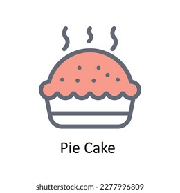 Pie Cake  Vector      Fill outline Icons. Simple stock illustration stock