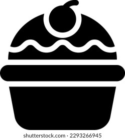 Ilustración del vector de pastel sobre un fondo transparente. Símbolos de calidad superior. Iconos vectoriales de glifos para diseño de conceptos y gráficos.