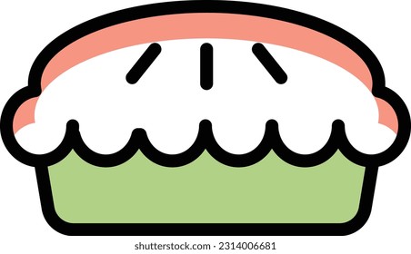 pie cake Vector illustration on a transparent background. Premium quality symmbols. Line Color vector icons for concept and graphic design.