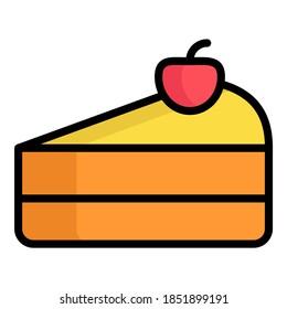 pie cake vector outline colored icon. Modern colored outline symbols. Collection of traditional elements.