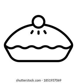 pie cake vector outline icon. Modern thin line symbols. Collection of traditional elements.