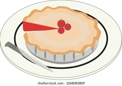 Pie of cake vectro can be used for food and drink themes.