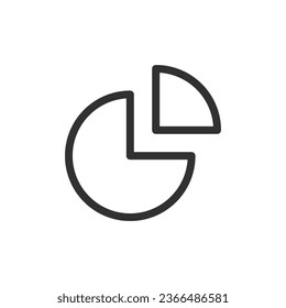 Pie cart diagram with part, linear icon. Line with editable stroke