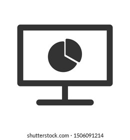 Pie cart icon isolated on white background. Monitor symbol modern, simple, vector, icon for website design, mobile app, ui. Vector Illustration