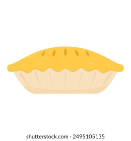Pie cartoon vector isolated on white background. Pie icon logo isolated, bakery vector.
