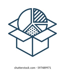 Pie Chard in Box vector icon in meaning Statistical Package