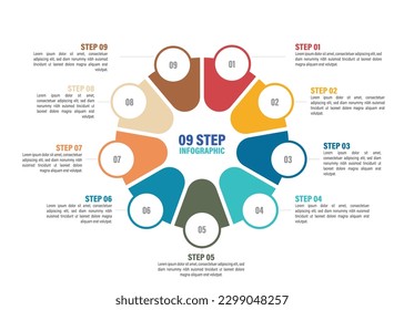 Pie chart with 2 to 10 steps. Colorful diagram collection with 2,3,4,5,6,7,8,9,10 sections or steps. Circle icons for infographic, UI, web design, business presentation. Vector illustration.