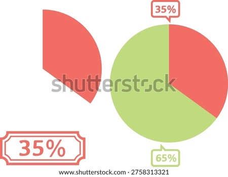Pie Chart - 35, isolated on white background