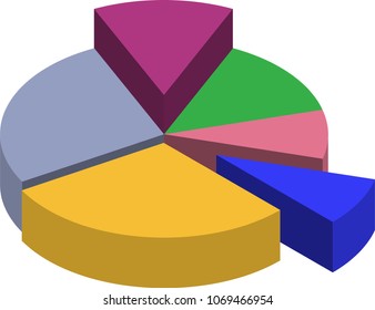 Pie Chart 3D Icon Vector Illustration