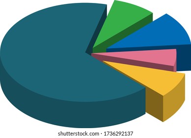 Pie Chart 3D Icon Vector Illustration