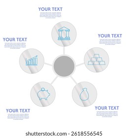 Pie chart with 5 cells extending from the center on a glass background vector
Vector image of a chart with glass cells