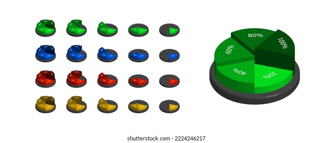 Pie chart for accounting report set icon. Dollar sign, percent, diagram, analytics, statistic, pay tax, income, spending. Finacial management concept. Vector line icon for Business