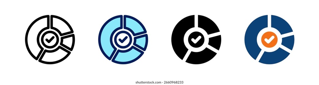 Kreisdiagramm alles in einem Symbol Multi Styles Vektor-Set