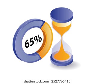 Pie chart analysis with hourglass