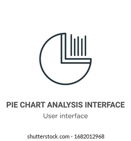 Pie chart analysis interface outline vector icon. Thin line black pie chart analysis interface icon, flat vector simple element illustration from editable user interface concept isolated stroke on 