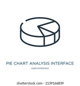 pie chart analysis interface thin line icon. data, analysis linear icons from user interface concept isolated outline sign. Vector illustration symbol element for web design and apps.