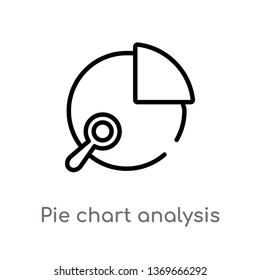 pie chart analysis interface vector line icon. Simple element illustration. pie chart analysis interface outline icon from user interface concept. Can be used for web and mobile