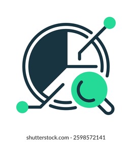 Pie Chart Analysis line icon. linear style sign for mobile concept and web design. Outline vector icon. Symbol, logo illustration. Vector graphic
