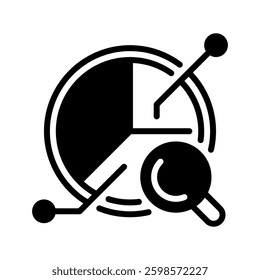 Pie Chart Analysis line icon. linear style sign for mobile concept and web design. Outline vector icon. Symbol, logo illustration. Vector graphic