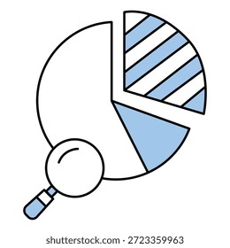 Representação Estatística de Dados de Marketing de Ícone de Vetor de Análise de Gráfico de Pizza