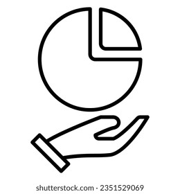Pie chart analytic icon or logo vector illustration black color line style.