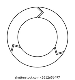 Pie chart arrow icon illustration